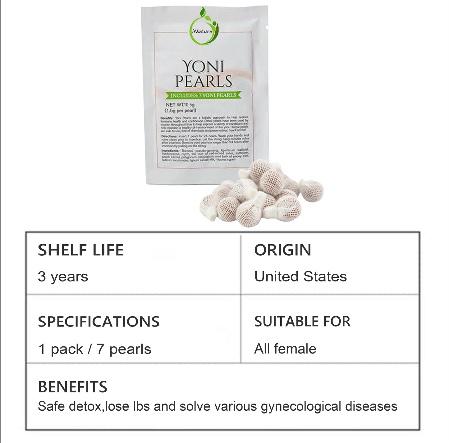 iNature™ FemaleSlimming and  Detoxing Yoni Pearls(🔥Limited time discount last day)