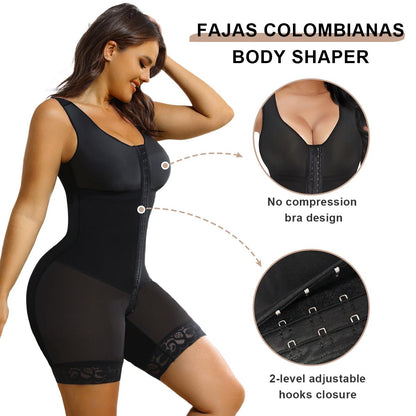 Full Body Hooked Faja Bodysuit with Zipper Crotch